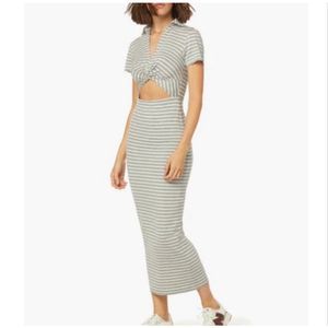 Favorite Daughter Day to Night Twist Striped Midi Dress NWT